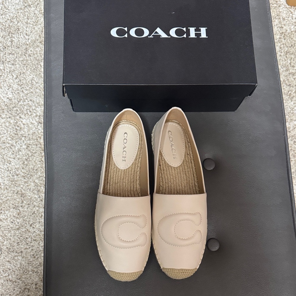 Coach Beige Leather Espadrilles - Picture 2 of 10